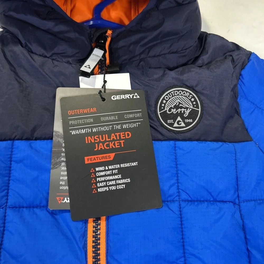 Gerry Boys Torque Puffer Jacket Blue Insulated Hooded DG51223 Size XXS (4/5)